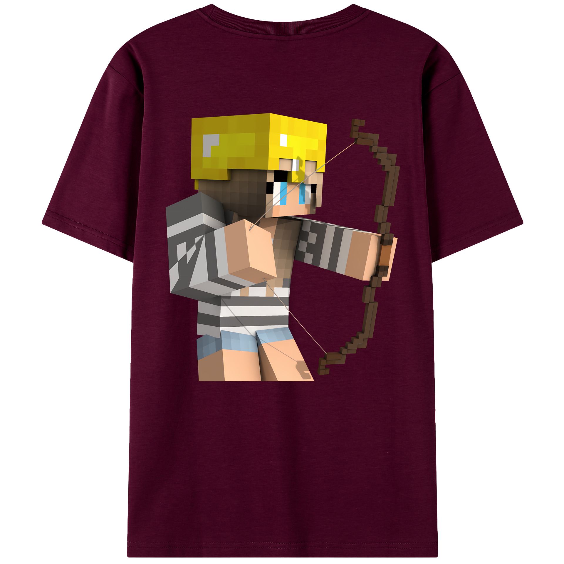 （画像用） マインクラフト ブロックの世界 Minecraft MC Block world レディース半袖Tシャツ(バックプリント)